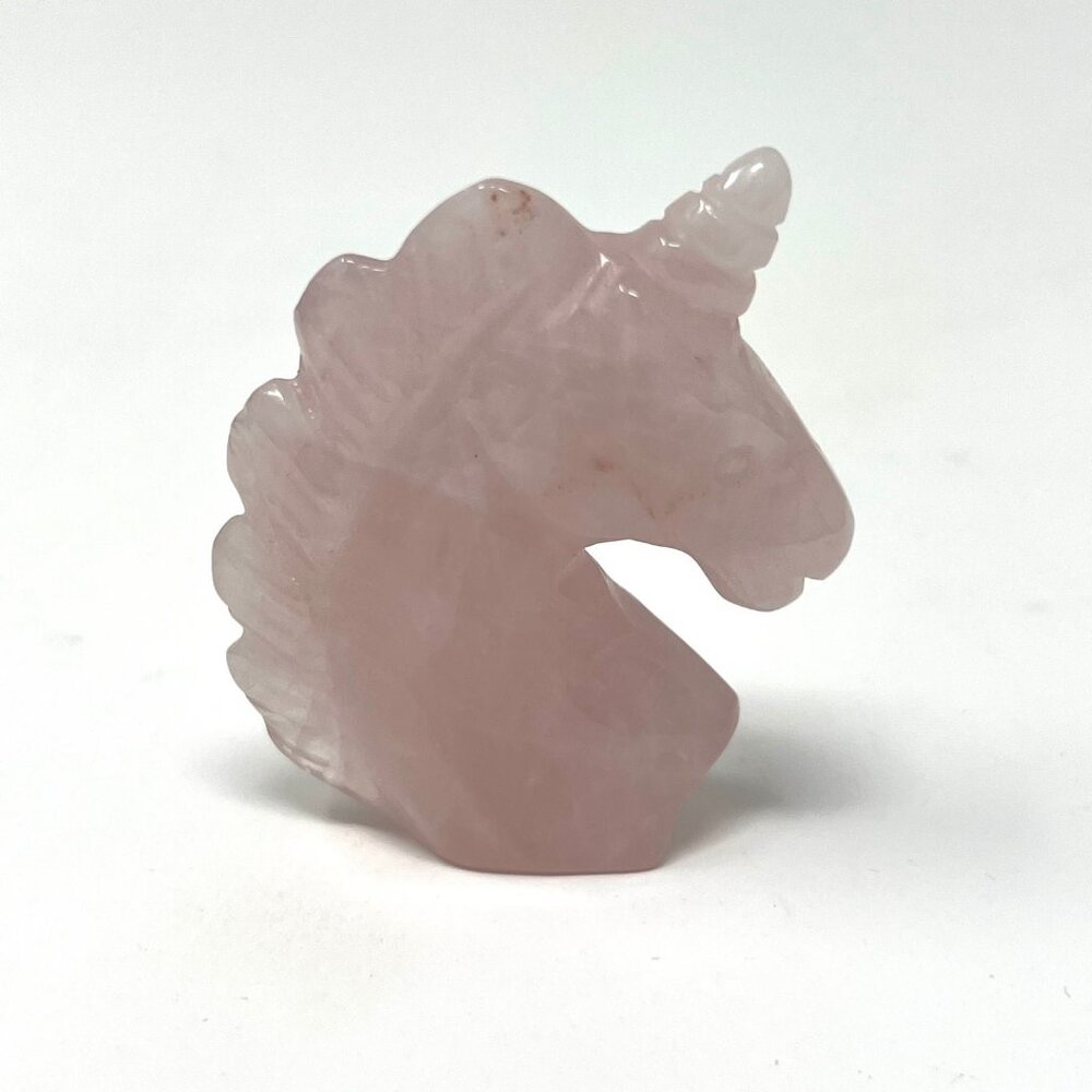 Rose Quartz Pink Unicorn Horse Carving Natural Crystal Stone Healing love - Picture 6 of 7